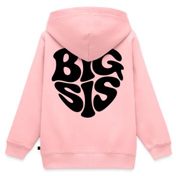 Big Sis - Kinder Premium Organic Zip Hoodie - Rosa - Hinten - AI Model Kid Female (0cm)