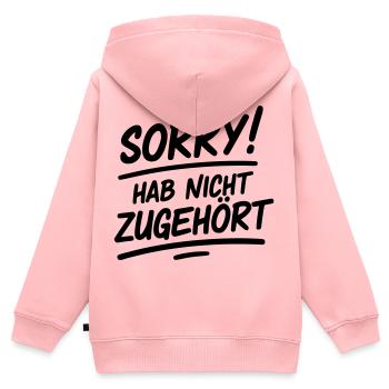 Sorry hab nicht zugehört - Kinder Premium Organic Zip Hoodie - Rosa - Hinten - AI Model Kid Female (0cm)