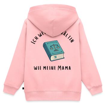Wie meine Mama - eine echter Anwältin! - Kinder Premium Organic Zip Hoodie - Rosa - Hinten - AI Model Kid Female (0cm)
