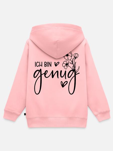 Ich bin genug - Kinder Premium Organic Zip Hoodie - Rosa