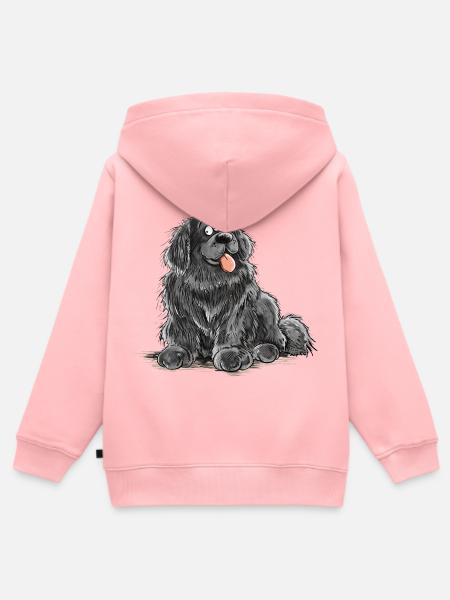 Neufundländer Hund Schwarz Newfie Hunderasse - Kinder Premium Organic Zip Hoodie - Rosa
