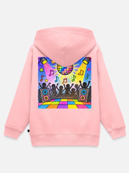 Bunte Disco-Party – Retro-Tanzfläche - Kinder Premium Organic Zip Hoodie - Rosa