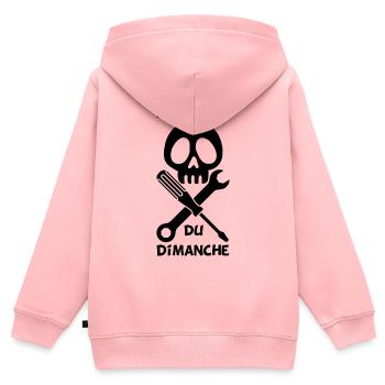 Bricoleur du dimanche (noir) - Sweat Premium à capuche zippé enfant bio - rose - Dos - AI Model Kid Female (0cm)
