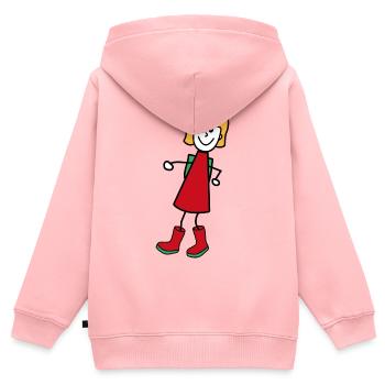 Frau - Kinder Premium Organic Zip Hoodie - Rosa - Hinten - AI Model Kid Female (0cm)