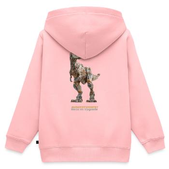 Robo-Rex Upgrade – Cyborg Dinosaurier - Kinder Premium Organic Zip Hoodie - Rosa - Hinten - AI Model Kid Female (0cm)