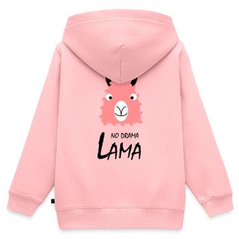 Pas de drame Lama - Sweat Premium à capuche zippé enfant bio - rose - Dos - AI Model Kid Female (0cm)