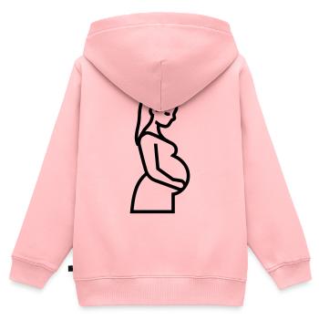 Schwangere - Kinder Premium Organic Zip Hoodie - Rosa - Hinten - AI Model Kid Female (0cm)