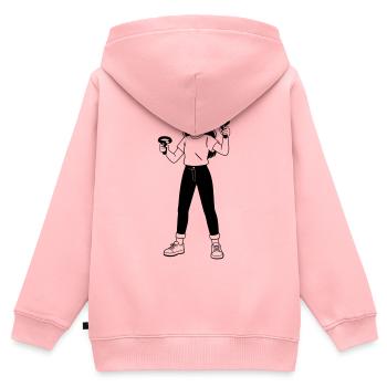 VR Gamer - Kinder Premium Organic Zip Hoodie - Rosa - Hinten - AI Model Kid Female (0cm)