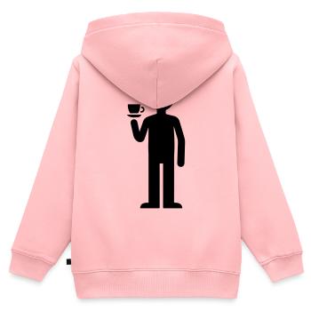 Kaffee Trinken - Kinder Premium Organic Zip Hoodie - Rosa - Hinten - AI Model Kid Female (0cm)