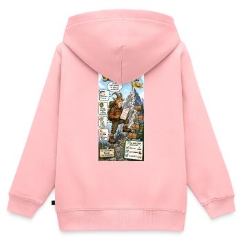 Steinbock - Gipfelziele in kleinen Etappen planen - Kinder Premium Organic Zip Hoodie - Rosa - Hinten - AI Model Kid Female (0cm)