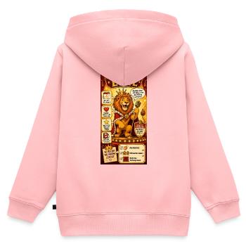 Sternzeichen Löwe Applaus für die prächtige Mähne - Kinder Premium Organic Zip Hoodie - Rosa - Hinten - AI Model Kid Female (0cm)