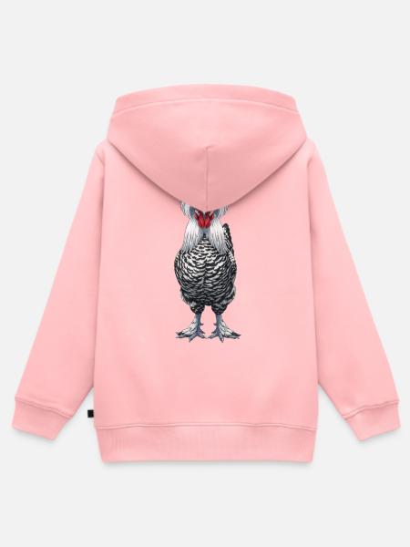 Holländer Haubenhuhn  - Kinder Premium Organic Zip Hoodie - Rosa