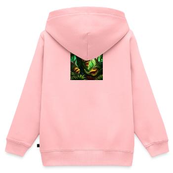 Horror jungle - Kinder Premium Organic Zip Hoodie - Rosa - Hinten - AI Model Kid Female (0cm)