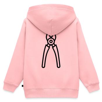 Zange - Kinder Premium Organic Zip Hoodie - Rosa - Hinten - AI Model Kid Female (0cm)