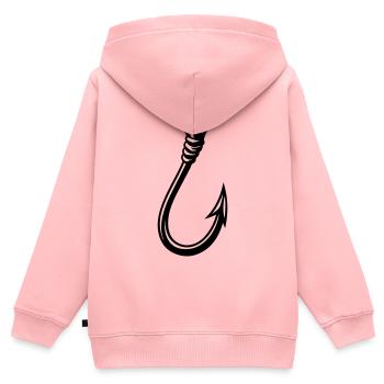 Icône d’hameçon - Sweat Premium à capuche zippé enfant bio - rose - Dos - AI Model Kid Female (0cm)