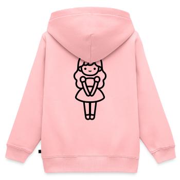 princesse - Sweat Premium à capuche zippé enfant bio - rose - Dos - AI Model Kid Female (0cm)