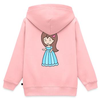 Princesse - Sweat Premium à capuche zippé enfant bio - rose - Dos - AI Model Kid Female (0cm)