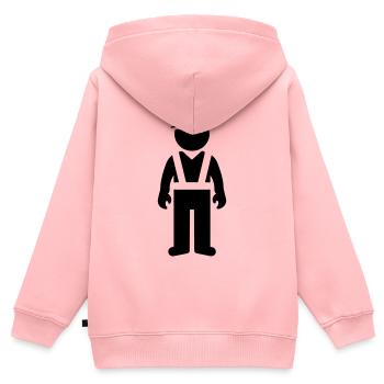 Ouvrier du bâtiment - Sweat Premium à capuche zippé enfant bio - rose - Dos - AI Model Kid Female (0cm)
