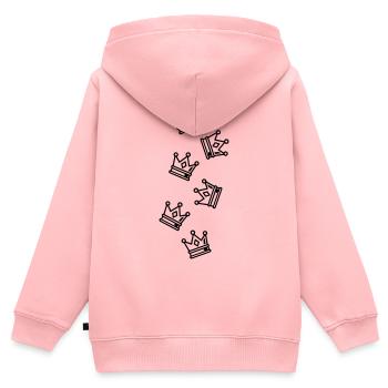 Kronen Symbolik - Kinder Premium Organic Zip Hoodie - Rosa - Hinten - AI Model Kid Female (0cm)