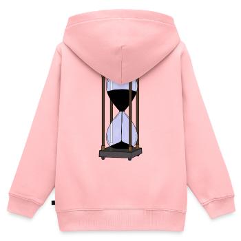 Sanduhr-Zeitrahmen - Kinder Premium Organic Zip Hoodie - Rosa - Hinten - AI Model Kid Female (0cm)