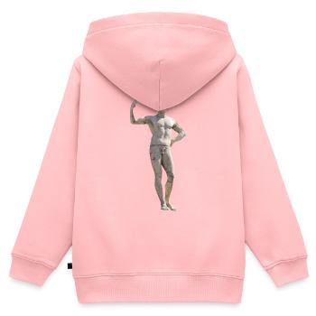 Statue romaine avec colombe sur la tête - Sweat Premium à capuche zippé enfant bio - rose - Dos - AI Model Kid Female (0cm)