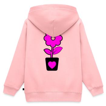 Blumen - Kinder Premium Organic Zip Hoodie - Rosa - Hinten - AI Model Kid Female (0cm)