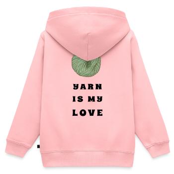 Yarn Is My Love – Green Yarn – Crochet & Knitting - Kinder Premium Organic Zip Hoodie - Rosa - Hinten - AI Model Kid Female (0cm)