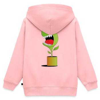 pflanze - Kinder Premium Organic Zip Hoodie - Rosa - Hinten - AI Model Kid Female (0cm)