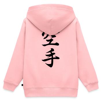 Karate in Japanese kanji script - Kids Premium Organic Zip-up Hoodie - rose - Back - AI Model Kid Female (0cm)