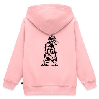 cave man Ancestor Great ape Evolution - Kids Premium Organic Zip-up Hoodie - rose - Back - AI Model Kid Female (0cm)