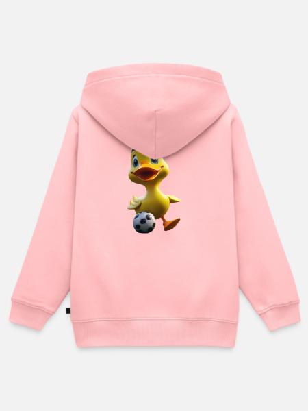 Duck Maskottchen Fußballkick - Kinder Premium Organic Zip Hoodie - Rosa