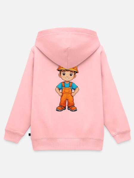 Baumeister - Kinder Premium Organic Zip Hoodie - Rosa