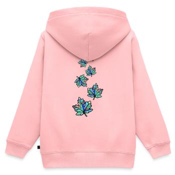 Ahorn Blätter Bunt Herbst - Kinder Premium Organic Zip Hoodie - Rosa - Hinten - AI Model Kid Female (0cm)