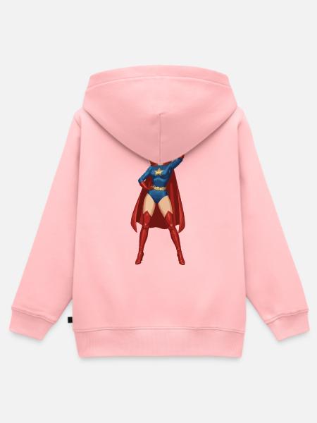 Superfrau - Kinder Premium Organic Zip Hoodie - Rosa