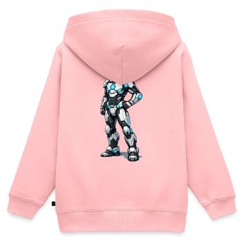 roboter - Kinder Premium Organic Zip Hoodie - Rosa - Hinten - AI Model Kid Female (0cm)