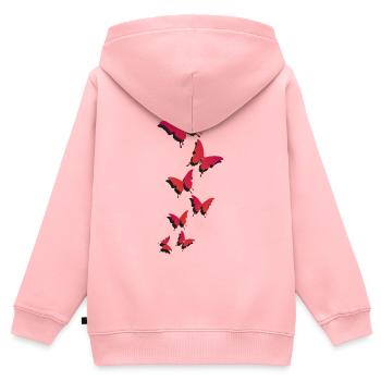 Fliegende Schmetterlinge - fliegende Schmetterlinge - Kinder Premium Organic Zip Hoodie - Rosa - Hinten - AI Model Kid Female (0cm)