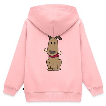 Hund mit Knochen - Kinder Premium Organic Zip Hoodie - Rosa - Hinten - AI Model Kid Female (0cm)