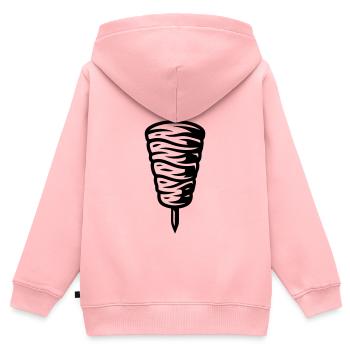 Symbole kebab - Sweat Premium à capuche zippé enfant bio - rose - Dos - AI Model Kid Female (0cm)