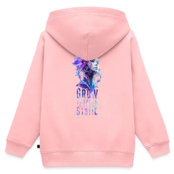 Wechse durch das Rauschen - Kinder Premium Organic Zip Hoodie - Rosa - Hinten - AI Model Kid Female (0cm)