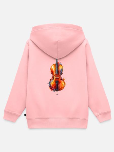 Wasserfarbene Violine – Farbexplosion - Kinder Premium Organic Zip Hoodie - Rosa