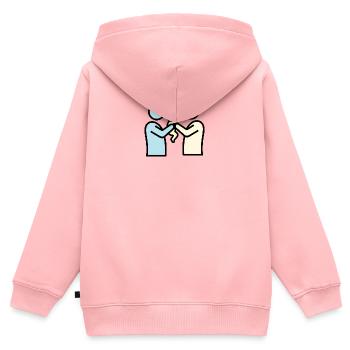 Stolze Eltern mit Baby | Modernes Piktogramm - Kinder Premium Organic Zip Hoodie - Rosa - Hinten - AI Model Kid Female (0cm)