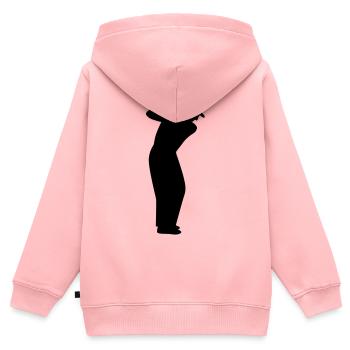 Golfer beim Abschlag - Kinder Premium Organic Zip Hoodie - Rosa - Hinten - AI Model Kid Female (0cm)