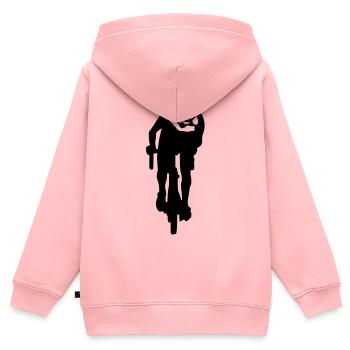 Rennrad - Kinder Premium Organic Zip Hoodie - Rosa - Hinten - AI Model Kid Female (0cm)