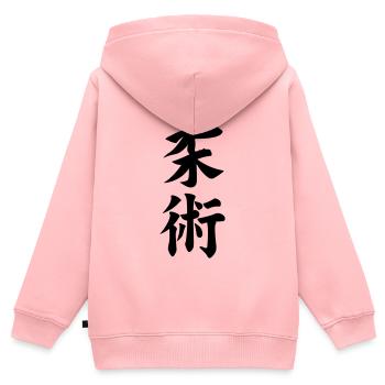 Jiujitsu in Japanese kanji script - Kids Premium Organic Zip-up Hoodie - rose - Back - AI Model Kid Female (0cm)