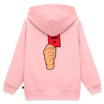 Kreisliga Libero #1 - Sweat Premium à capuche zippé enfant bio - rose - Dos - AI Model Kid Female (0cm)