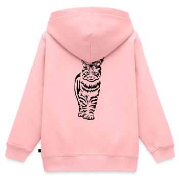 Hauskatze - Katze - Kinder Premium Organic Zip Hoodie - Rosa - Hinten - AI Model Kid Female (0cm)