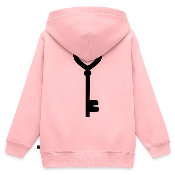 The heart key - Kids Premium Organic Zip-up Hoodie - rose - Back - AI Model Kid Female (0cm)