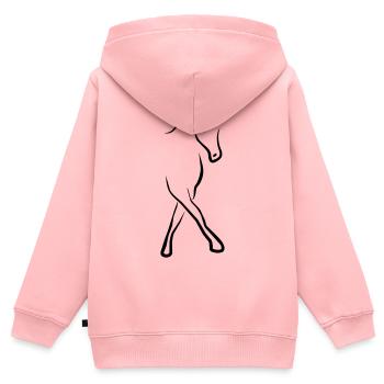 2541614 13004536 dressurpferd - Kinder Premium Organic Zip Hoodie - Rosa - Hinten - AI Model Kid Female (0cm)