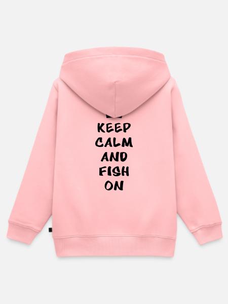 Keep calm and fish on - Kinder Premium Organic Zip Hoodie - Rosa
