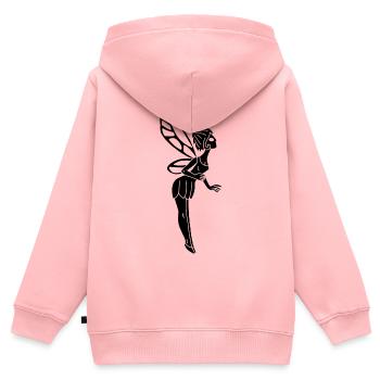 Schwarze Glücksfee - Kinder Premium Organic Zip Hoodie - Rosa - Hinten - AI Model Kid Female (0cm)